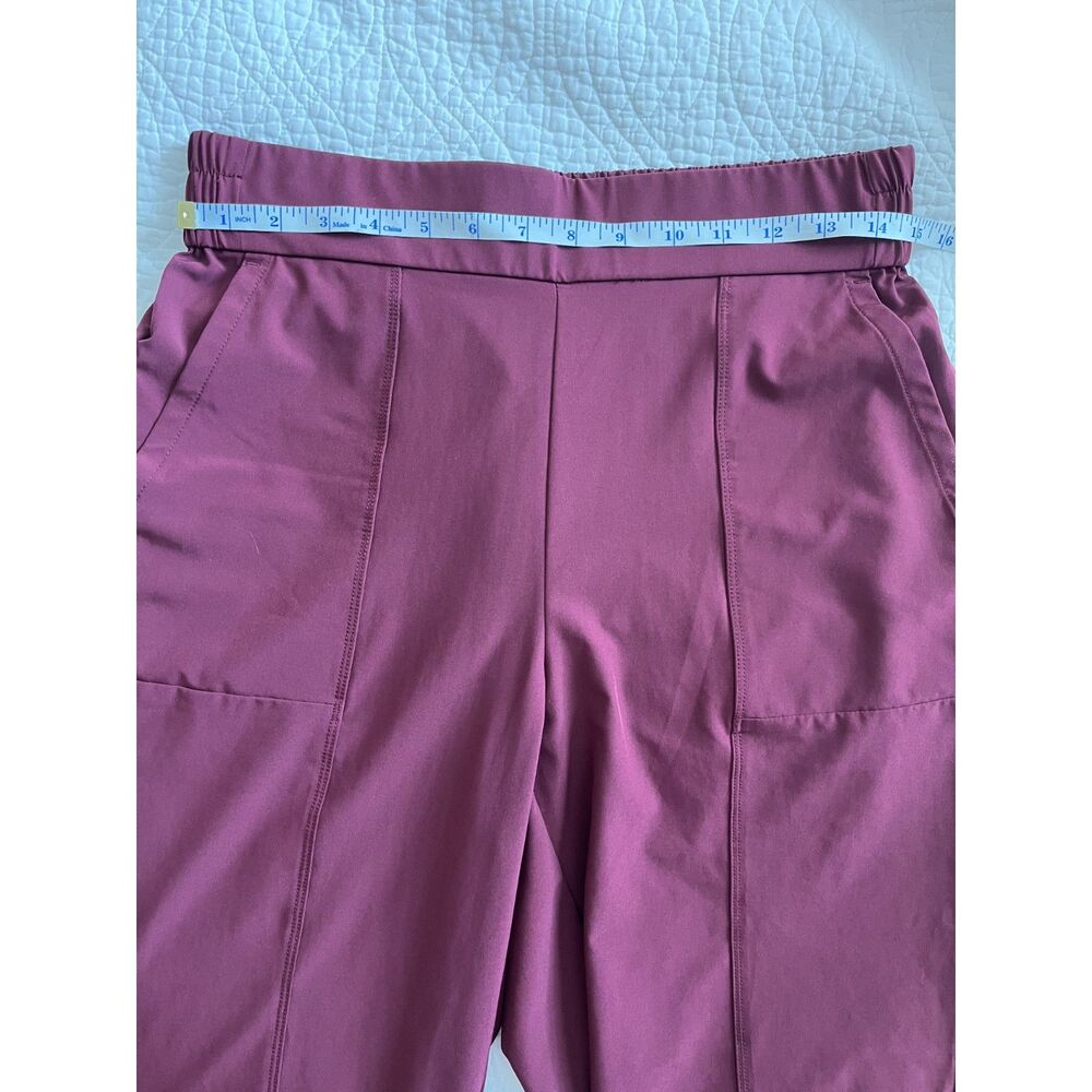 Lou & Grey Wanderweave Straight Leg Ankle Pant Medium Burgundy Travel Stretch - Picture 7 of 11